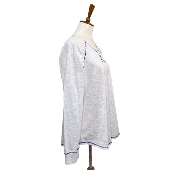 Crowned Free Top White w/Blue Stitching Size Small - Picture 3 of 9